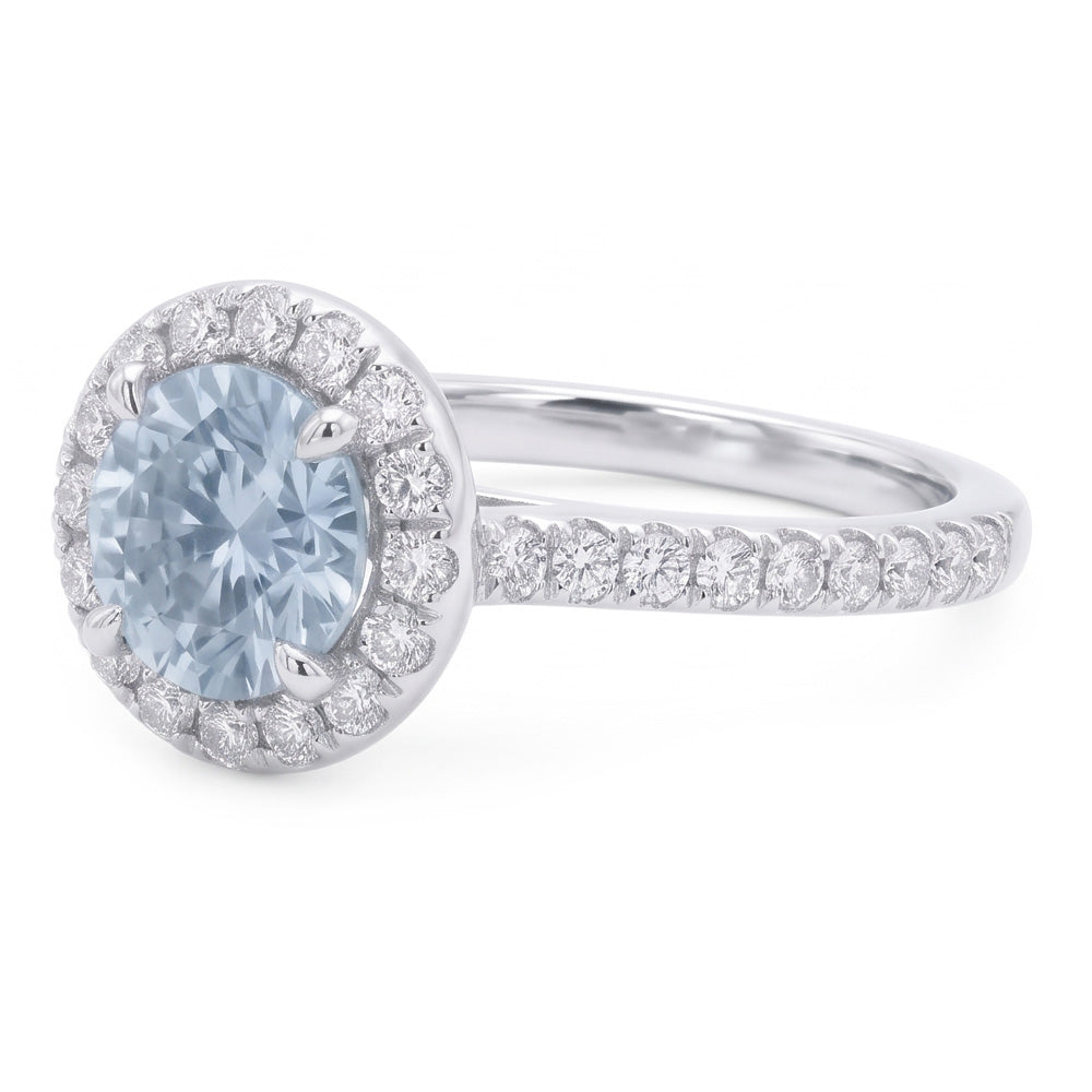 Blue Natural Earth Mined Diamond ( Not Lab Grown ) Ring