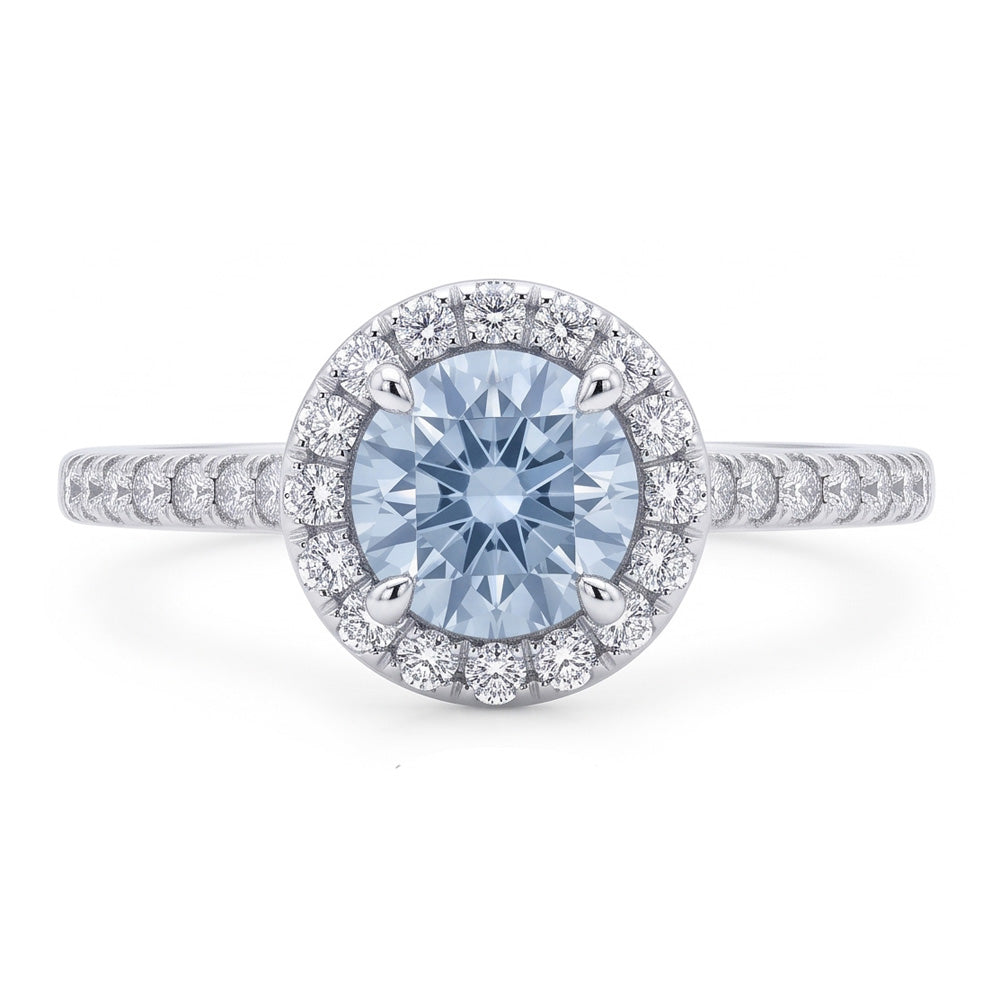 Blue Natural Earth Mined Diamond ( Not Lab Grown ) Ring
