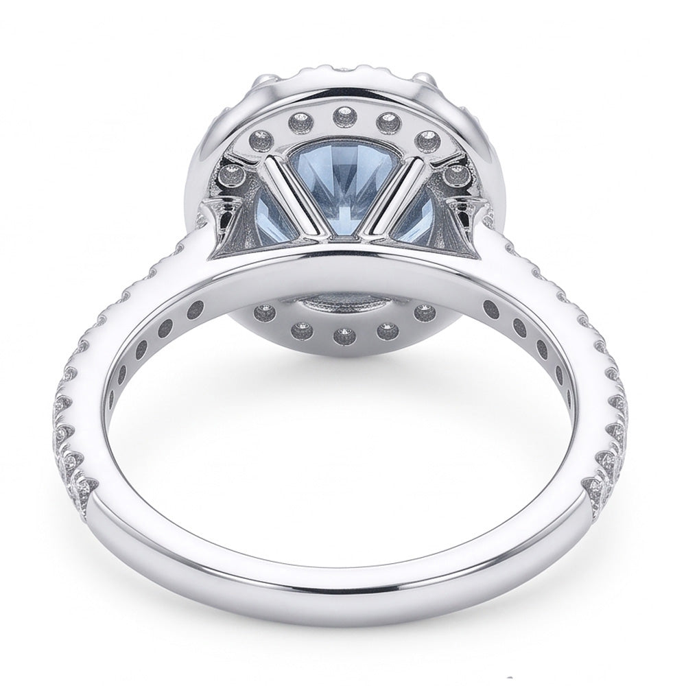 Blue Natural Earth Mined Diamond ( Not Lab Grown ) Ring