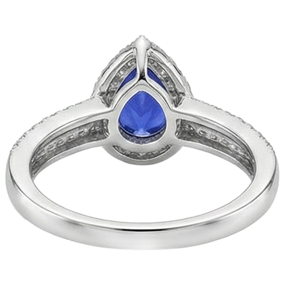 natural round tanzanite 4.75ct ring with diamond accents
