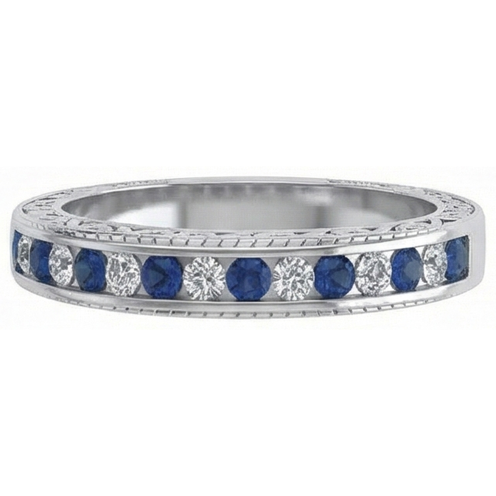 natural round sapphire 3.40ct band close up detail