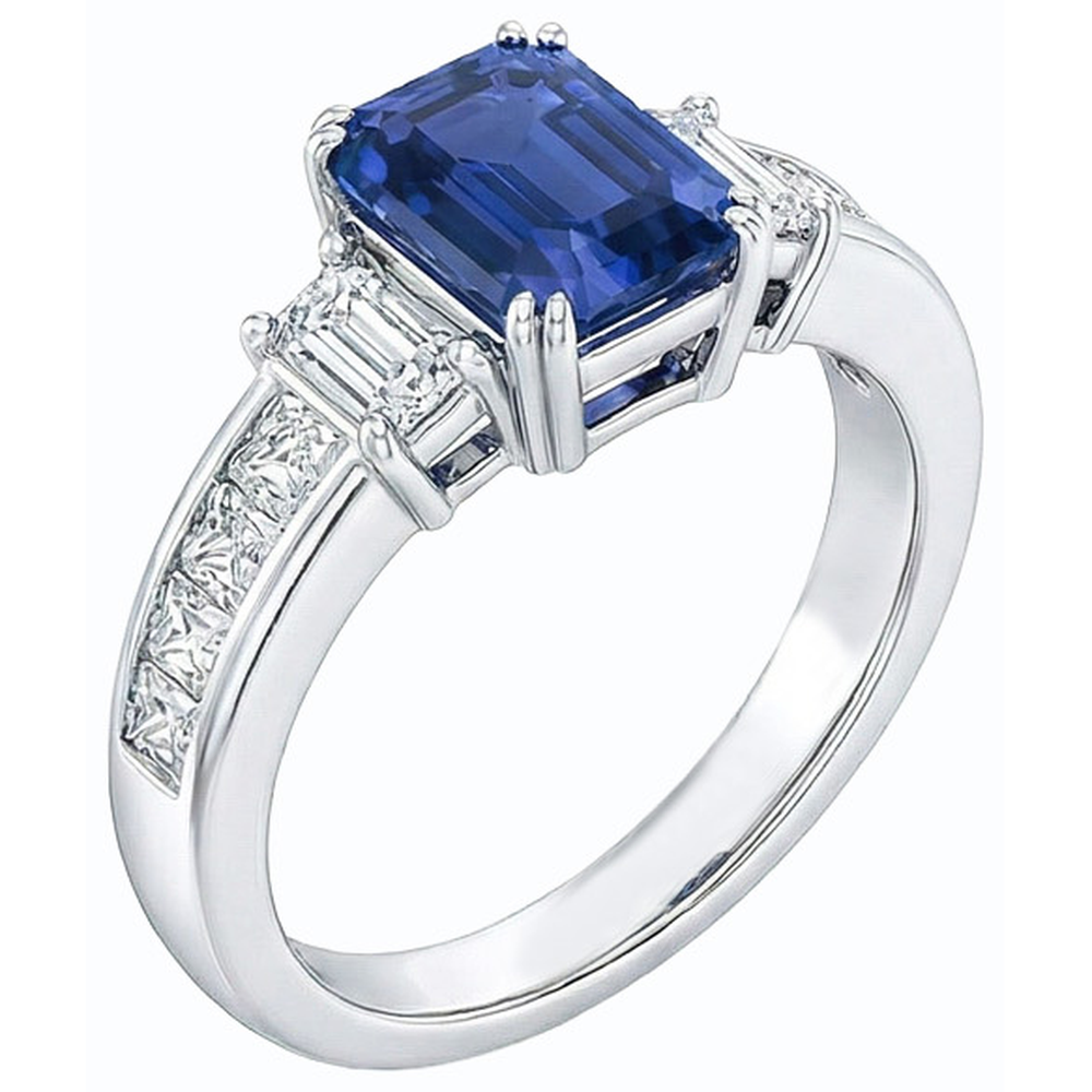 natural emerald sapphire 4ct ring close up detail