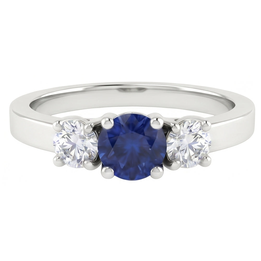 natural round sapphire 1.50ct ring side angle