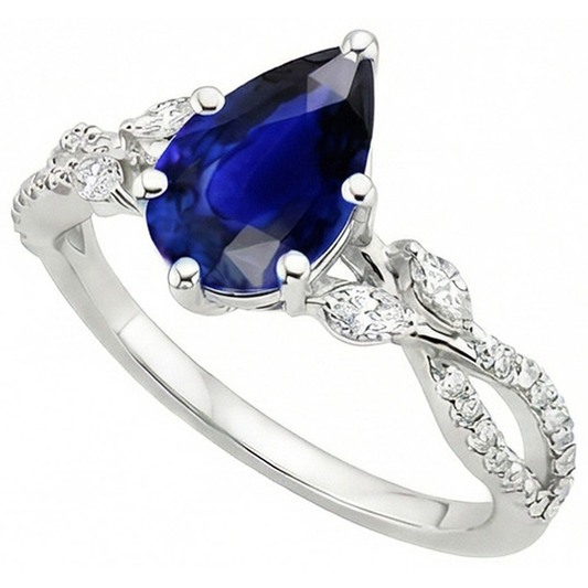natural round sapphire 5.50ct ring side angle