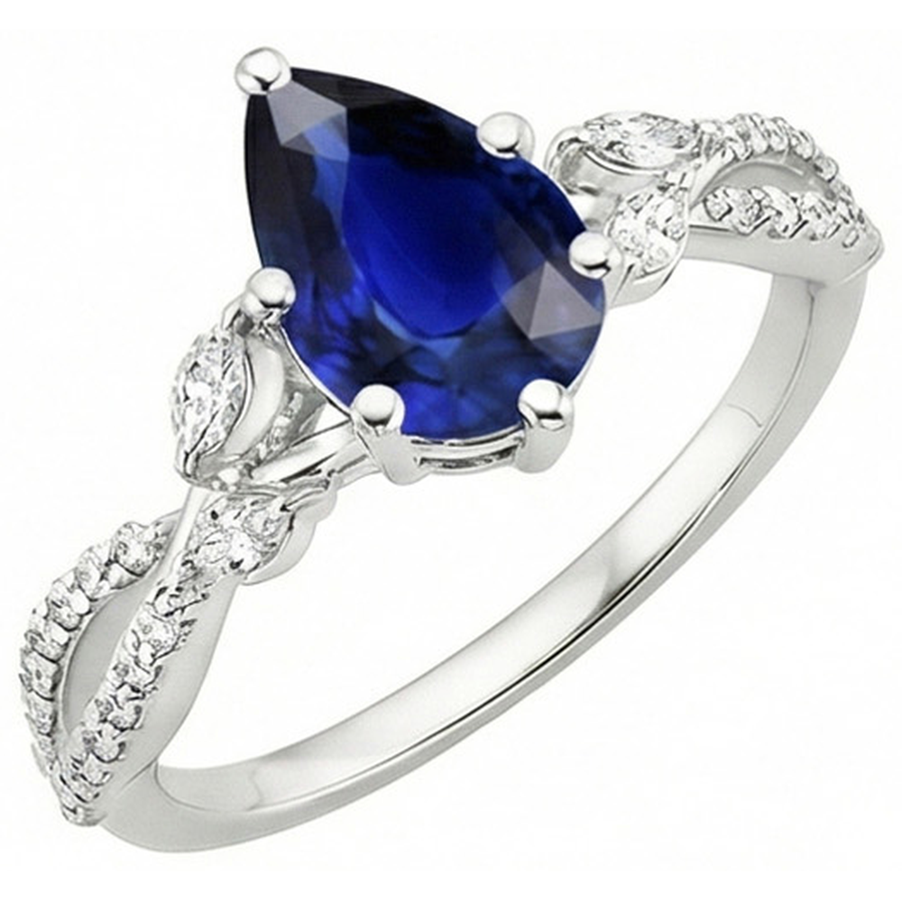 natural round sapphire 5.50ct ring close up detail