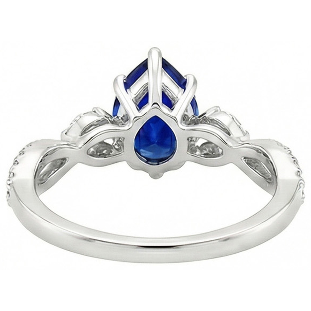 natural round sapphire 5.50ct ring top view