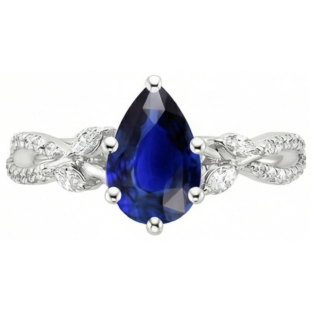 natural round sapphire 5.50ct ring profile view