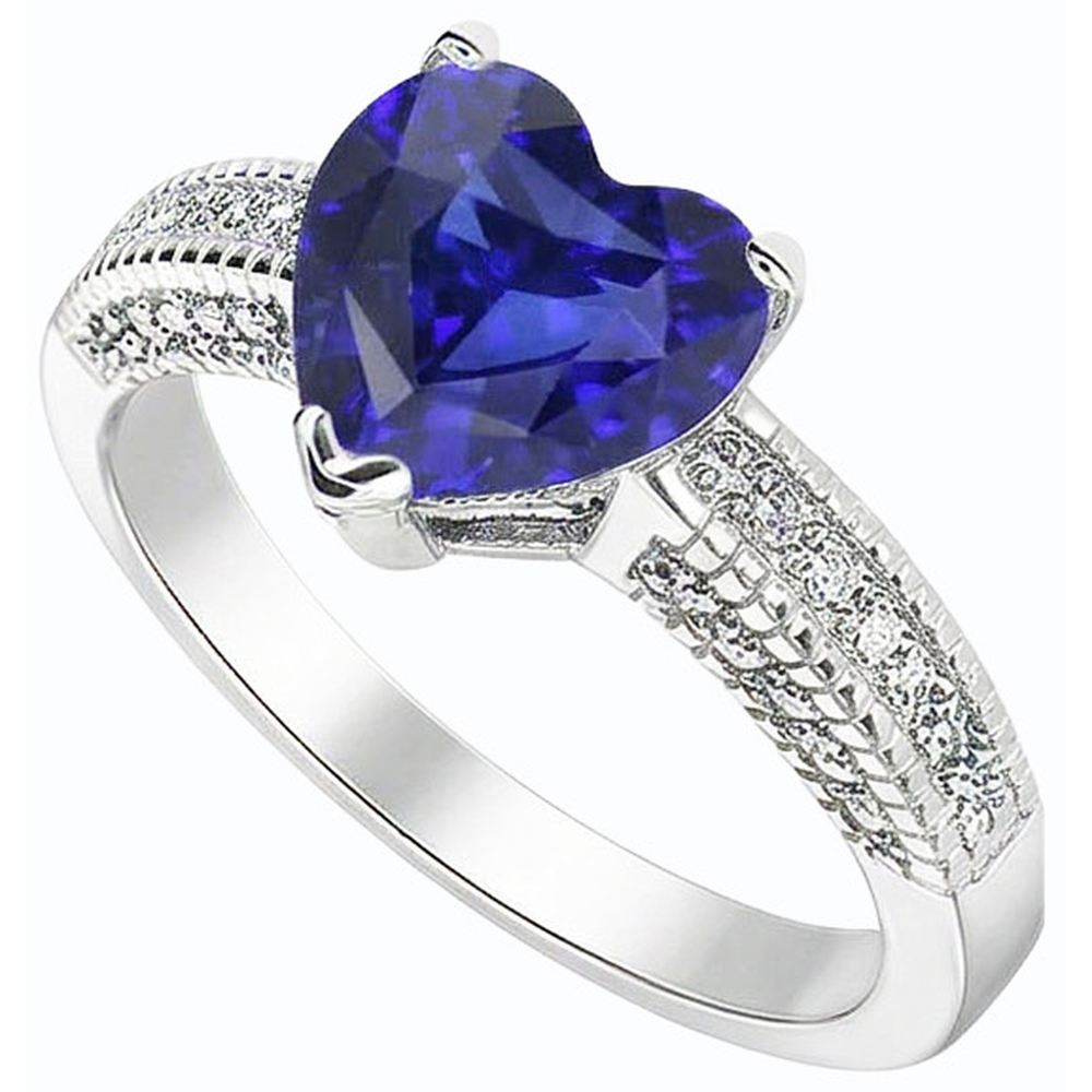 Blue Sapphire Ceylon Sri Lanka Natural Earth Mined Diamond ( Not Lab Grown ) Ring