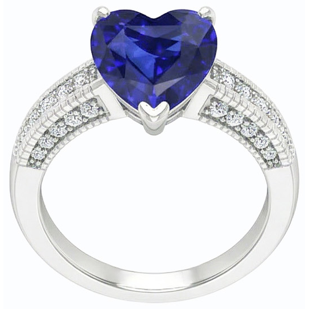 Blue Sapphire Ceylon Sri Lanka Natural Earth Mined Diamond ( Not Lab Grown ) Ring