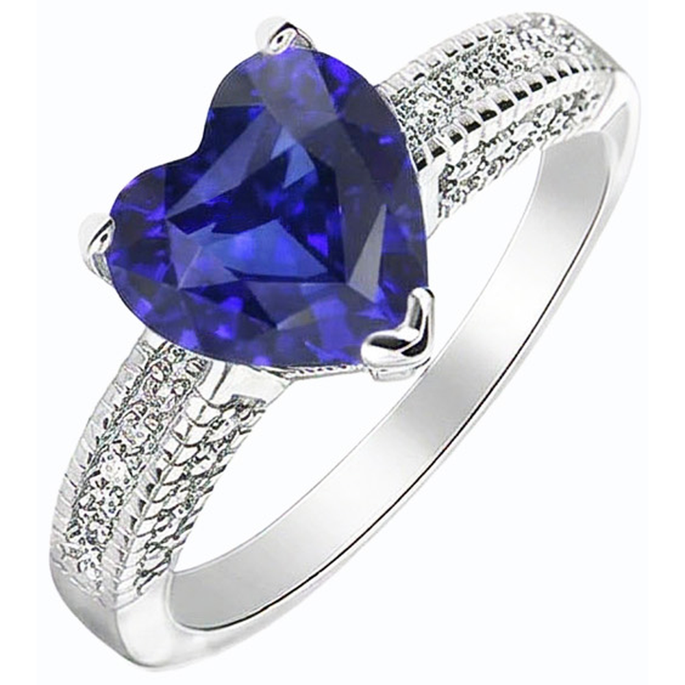 Blue Sapphire Ceylon Sri Lanka Natural Earth Mined Diamond ( Not Lab Grown ) Ring