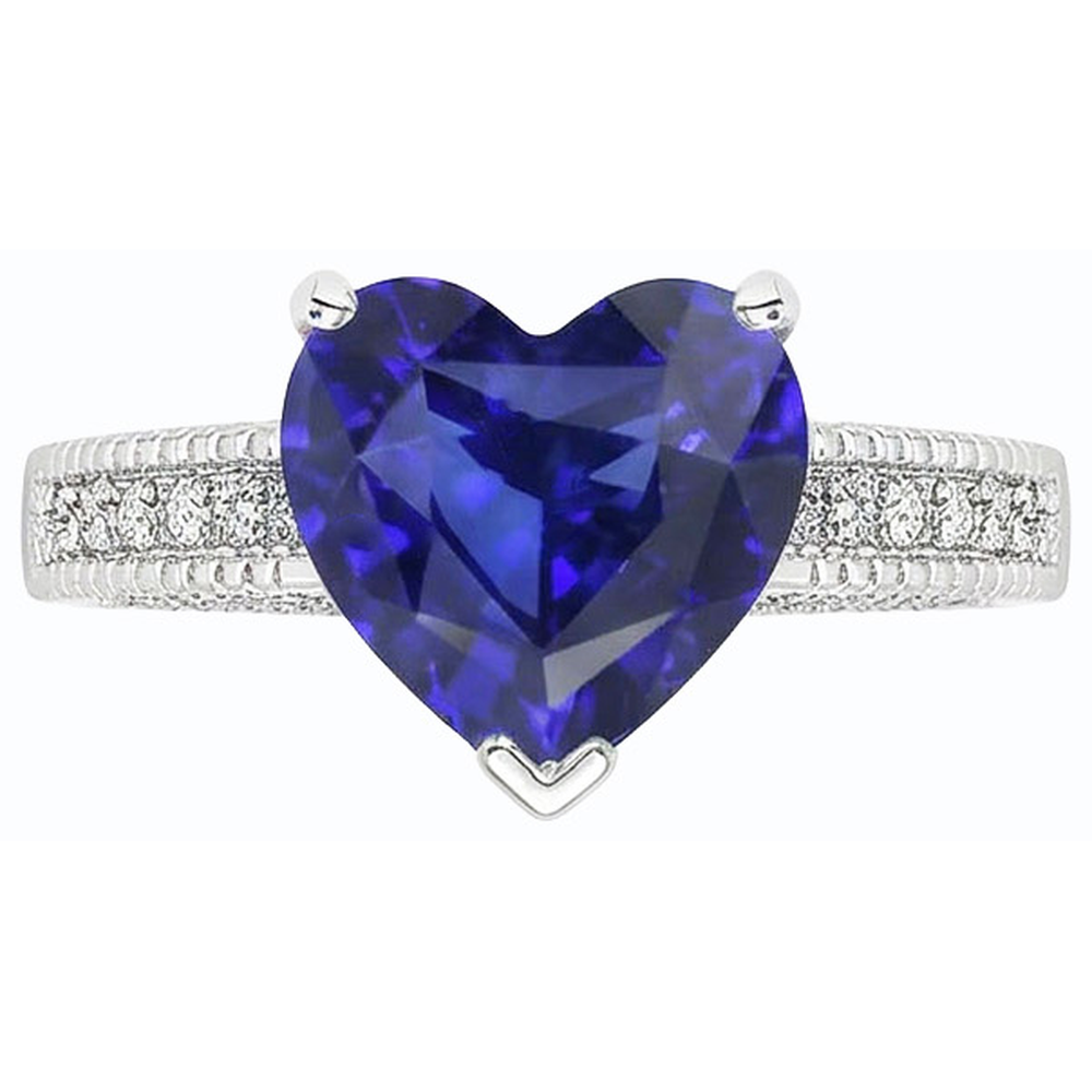 Blue Sapphire Ceylon Sri Lanka Natural Earth Mined Diamond ( Not Lab Grown ) Ring