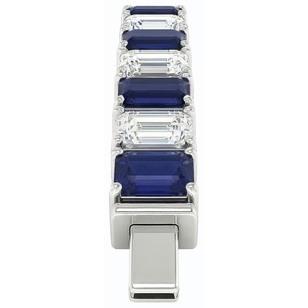 Blue Sapphire Emerald Cut Tennis Bracelet 12 Carats Jewelry New