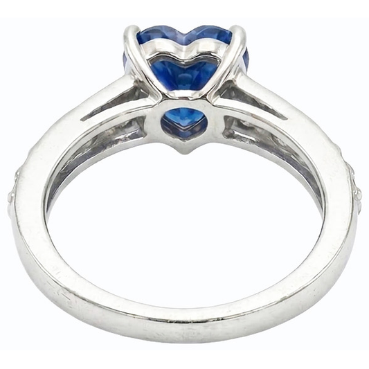 natural round sapphire 3.50ct ring front view
