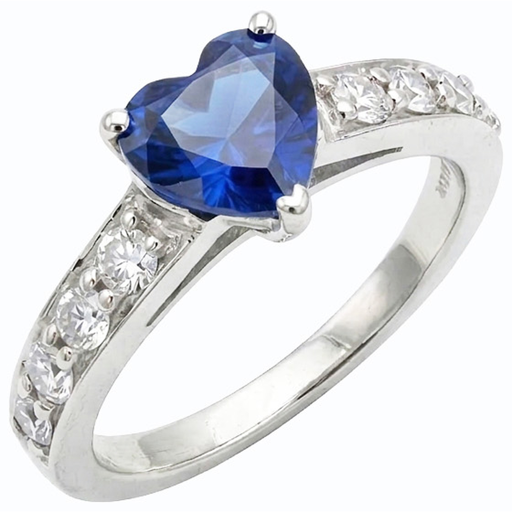 natural round sapphire 3.50ct ring side angle