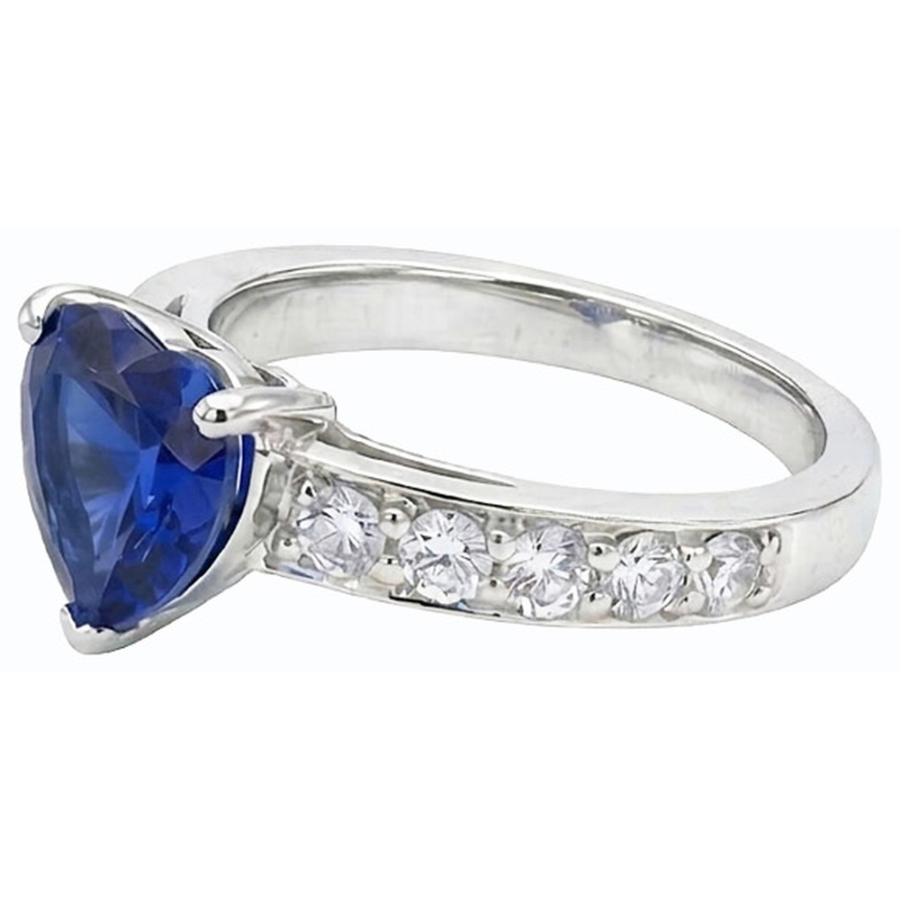 natural round sapphire 3.50ct ring top view