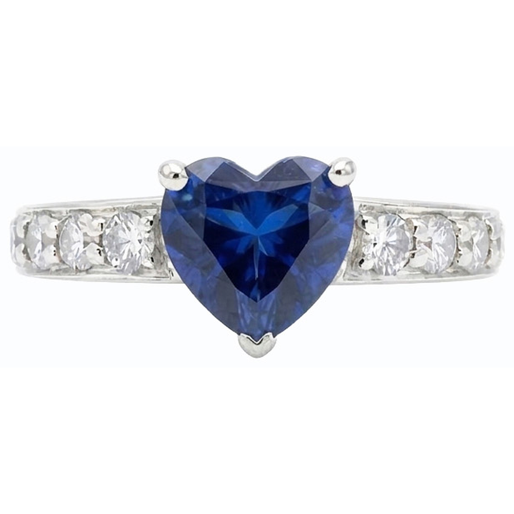 natural round sapphire 3.50ct ring profile view