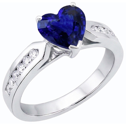 Natural Sapphire Ring 2.50ct - White Gold 14K