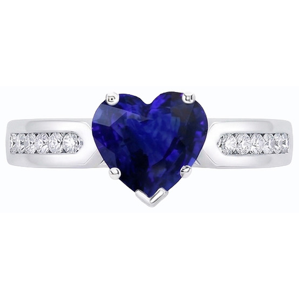 natural round sapphire 2.50ct ring top view