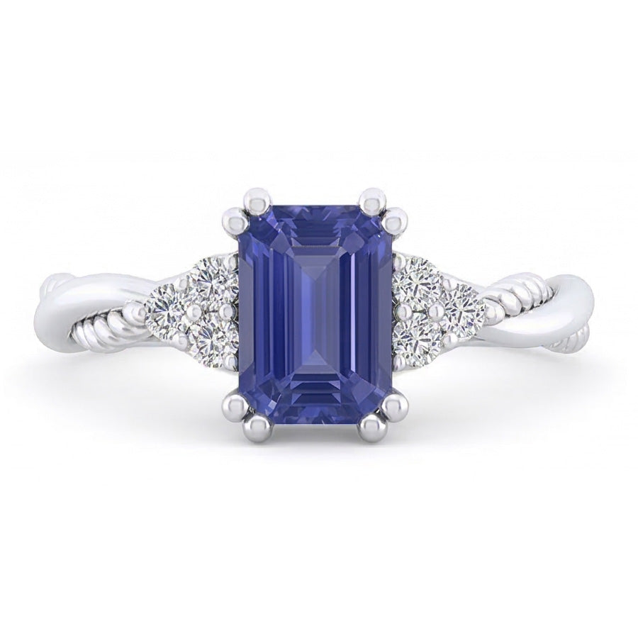natural emerald sapphire 2ct ring front view
