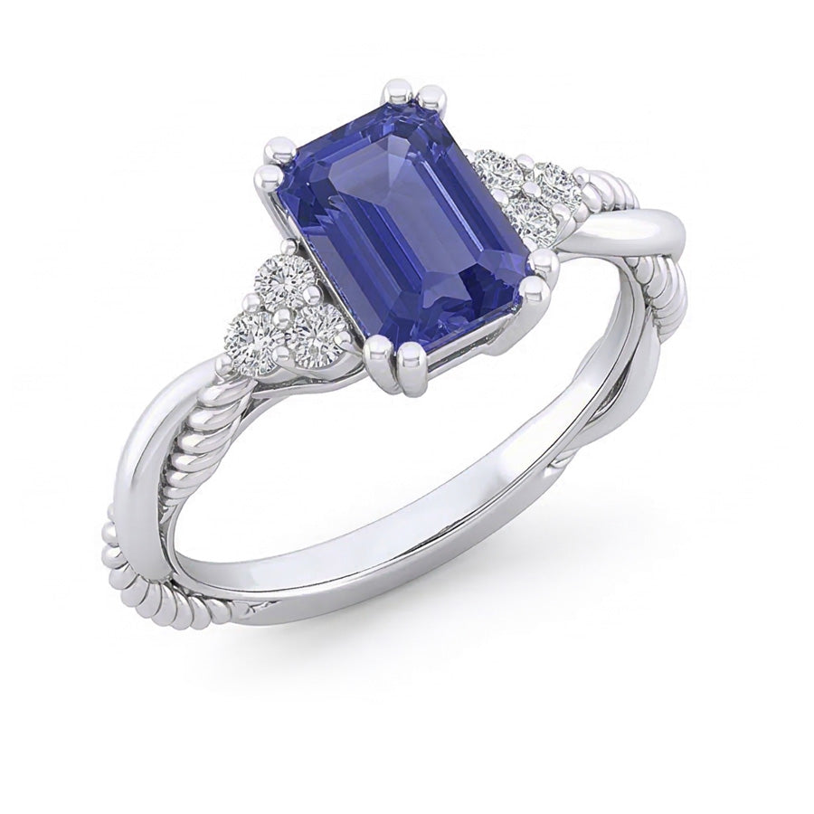 natural emerald sapphire 2ct ring side angle