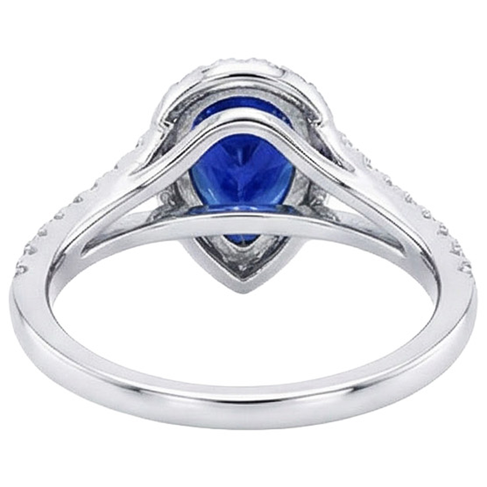 natural round sapphire 4.50ct ring profile view