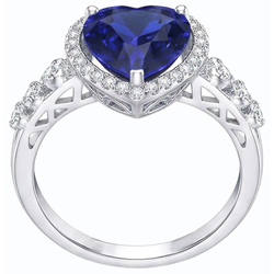 Natural Sapphire Ring 3.50ct - White Gold 14K