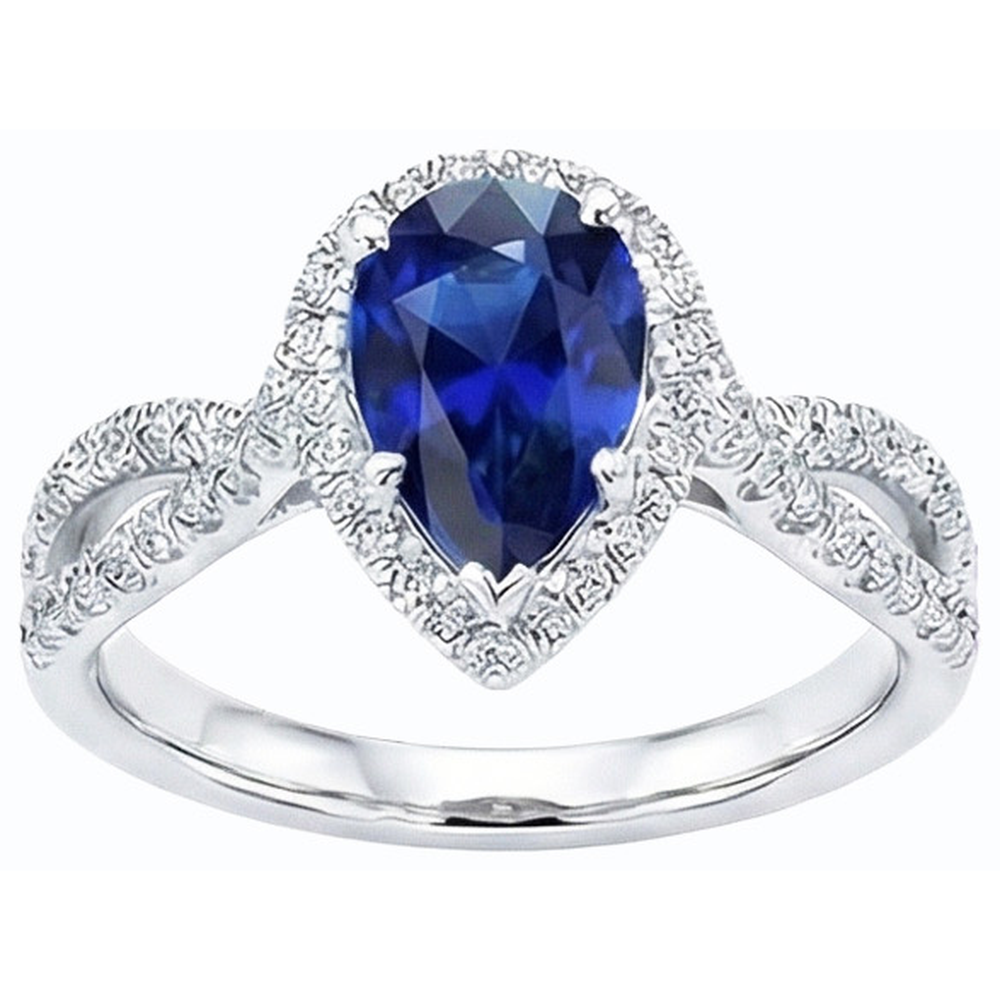 natural round sapphire 4ct ring side angle