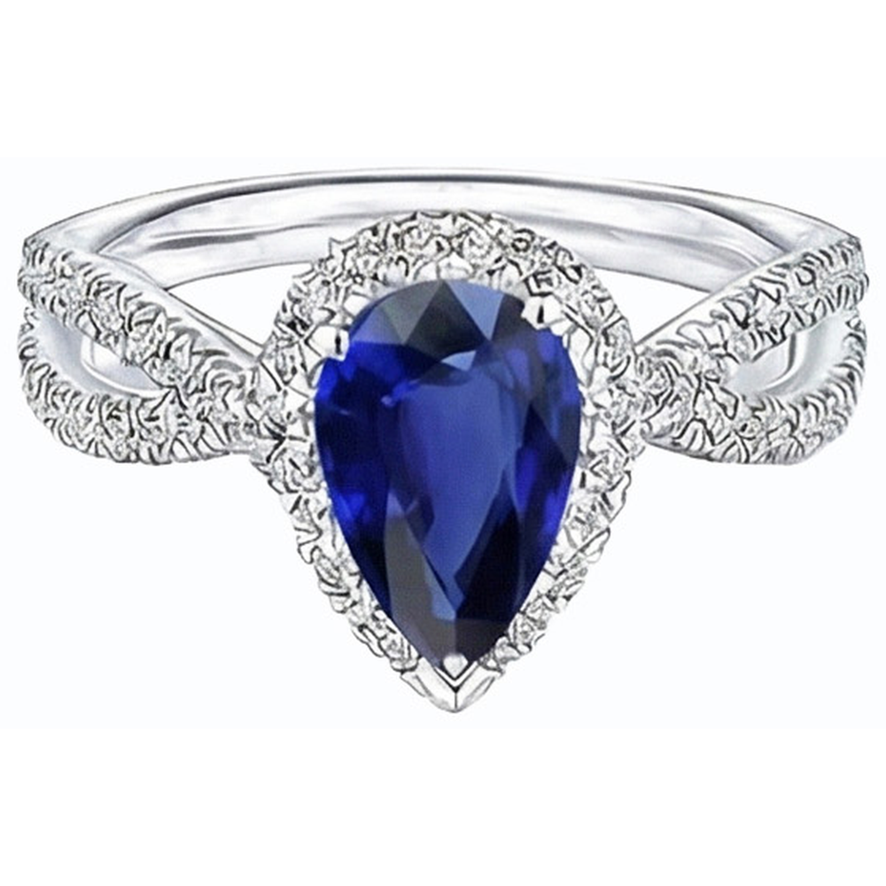natural round sapphire 4ct ring top view