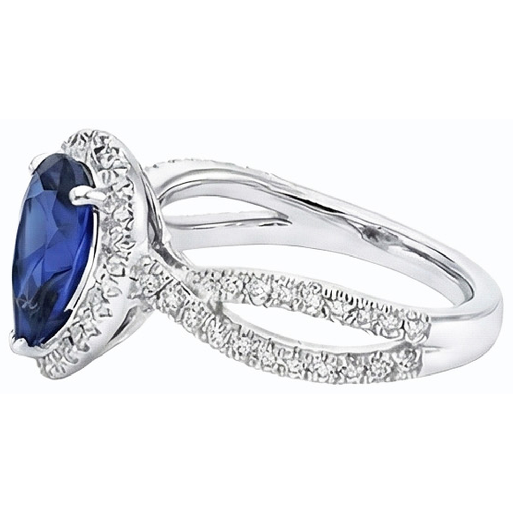 natural round sapphire 4ct ring profile view