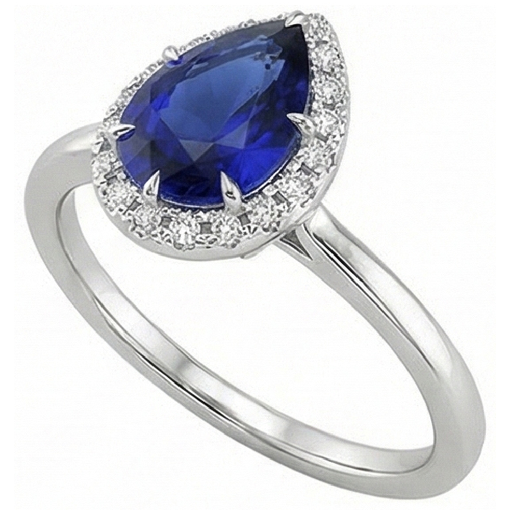 natural round sapphire 4.50ct ring side angle