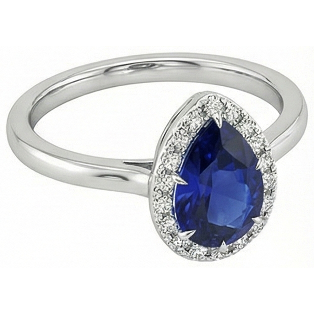 natural round sapphire 4.50ct ring profile view