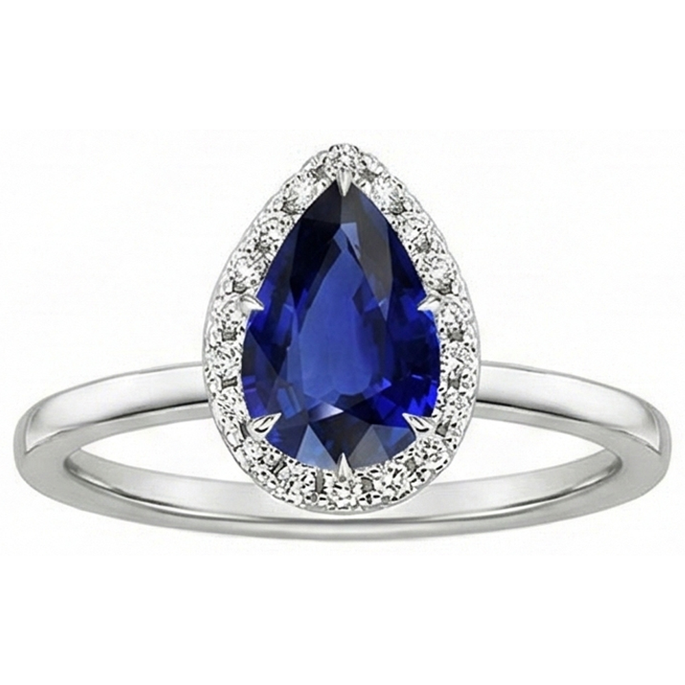 natural round sapphire 4.50ct ring close up detail