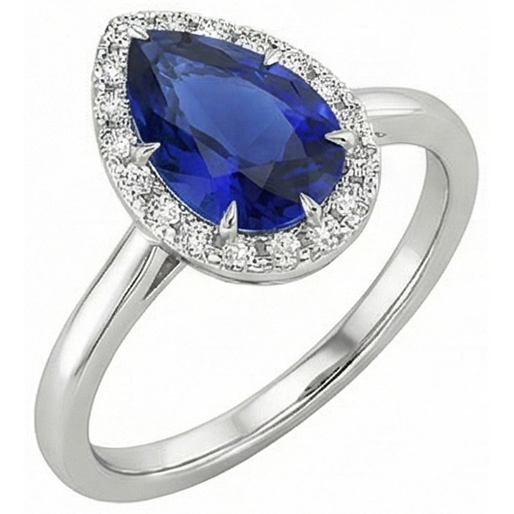 natural round sapphire 4.50ct ring top view