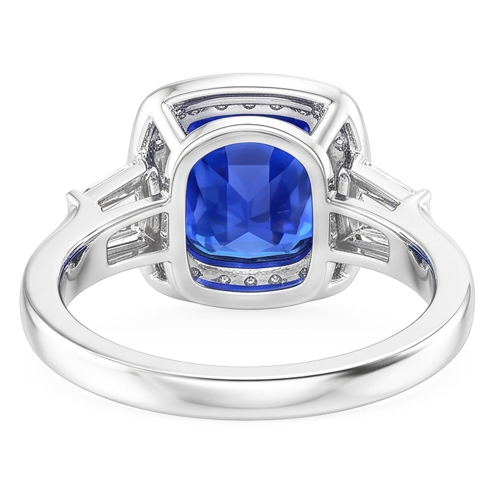 Blue Sapphire Jewelry And Natural Earth Mined Diamond ( Not Lab Grown ) Ring