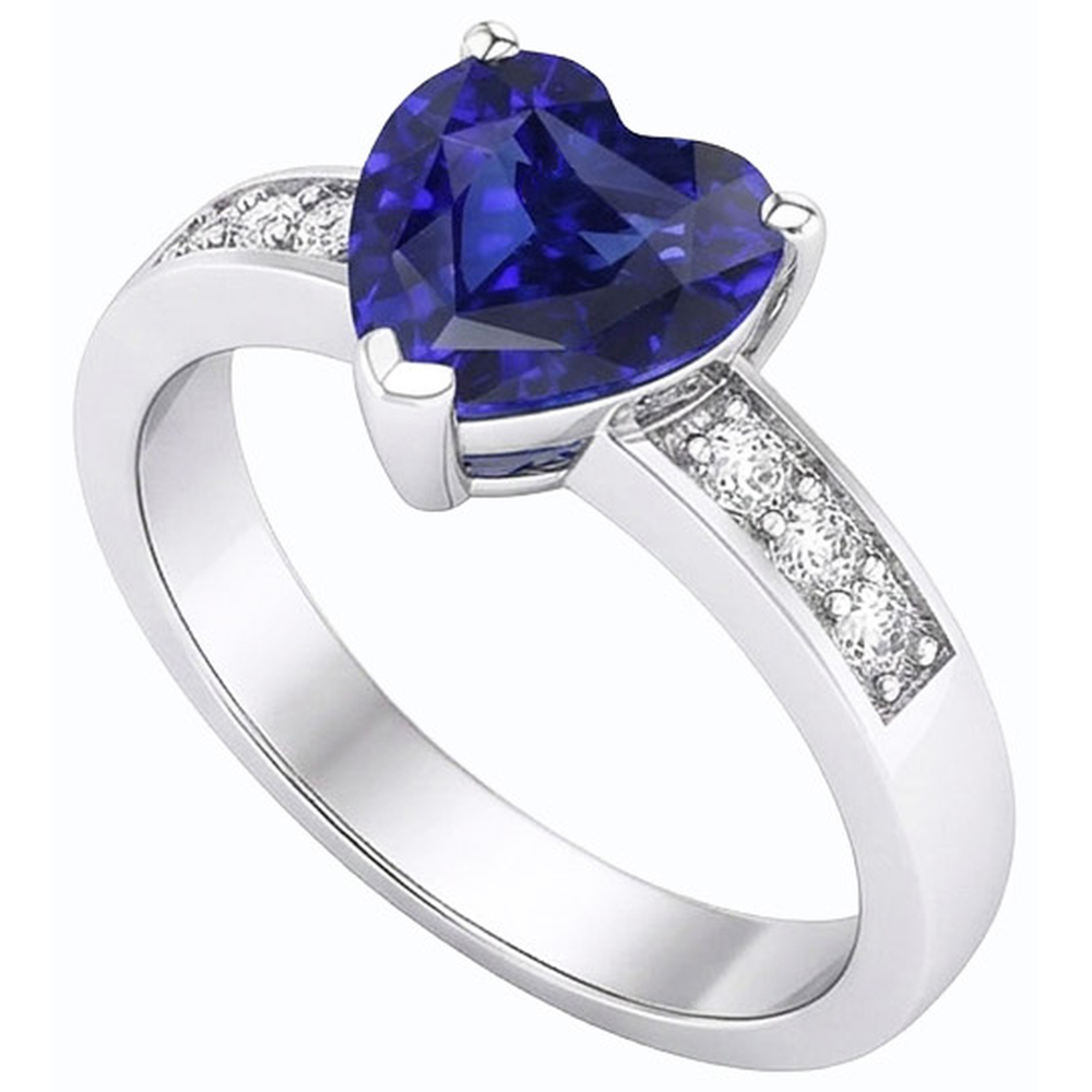 natural round sapphire 2.50ct ring front view