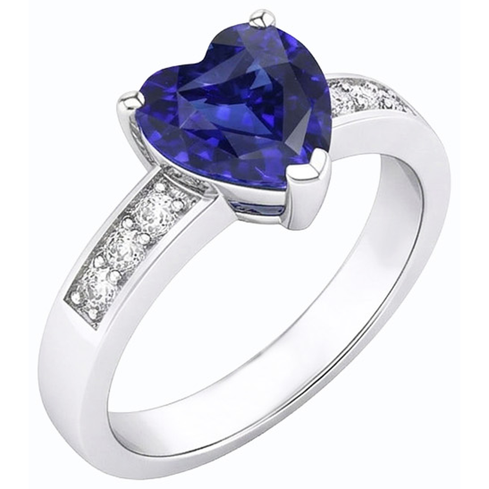 natural round sapphire 2.50ct ring close up detail