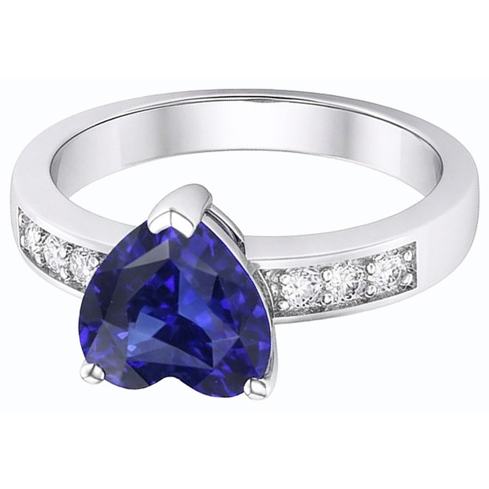 natural round sapphire 2.50ct ring top view
