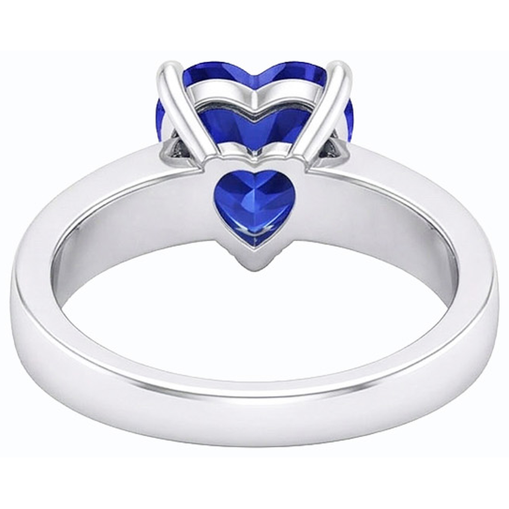 natural round sapphire 2.50ct ring profile view