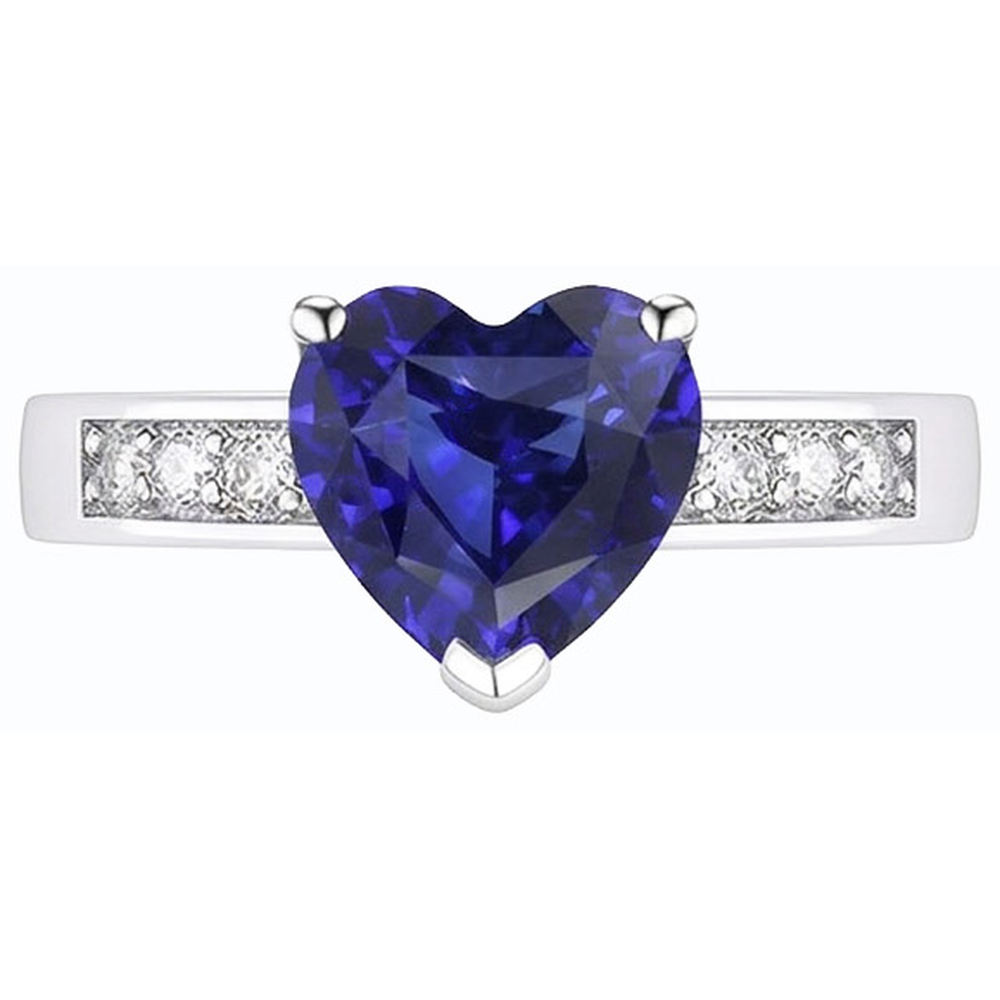 natural round sapphire 2.50ct ring side angle