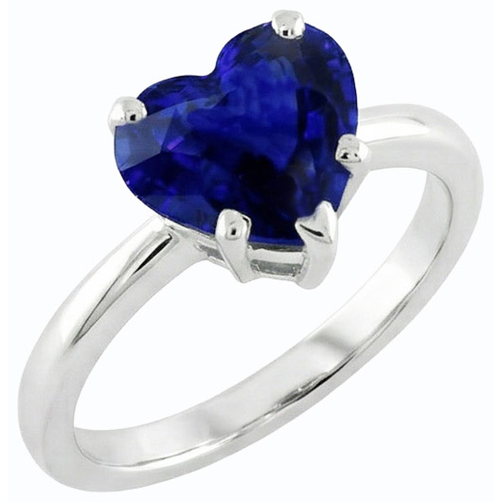 natural heart sapphire 2ct ring close up detail