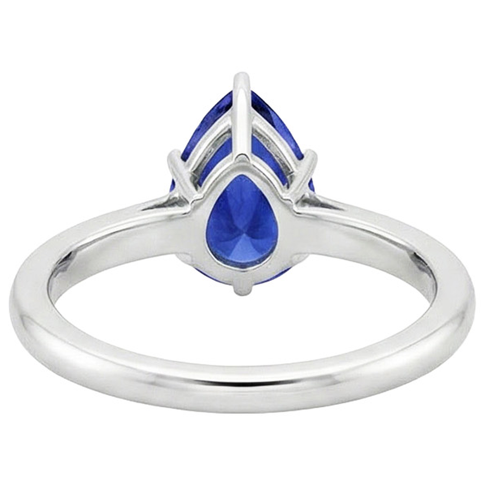 natural pear sapphire 4ct ring side angle