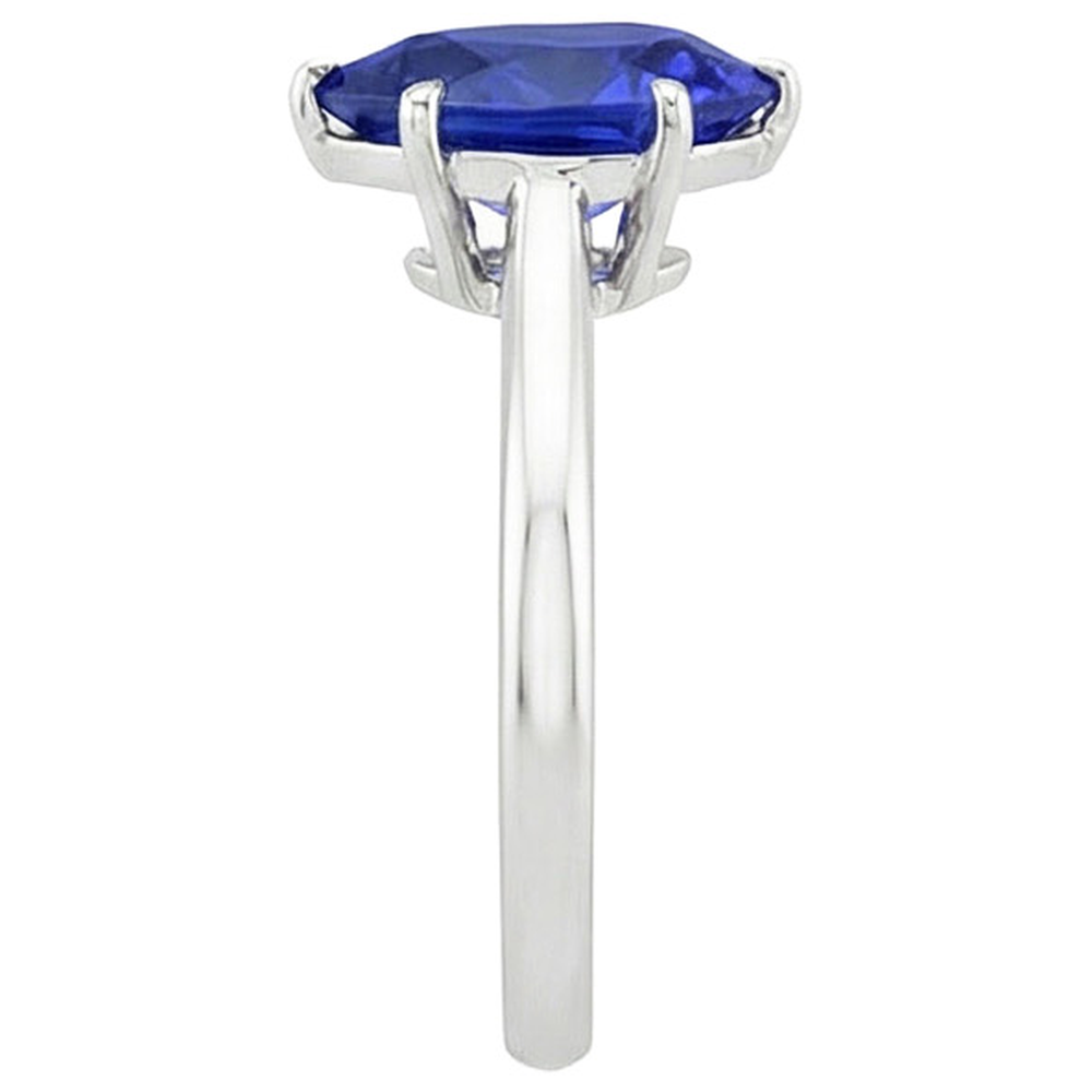 natural pear sapphire 4ct ring on white background
