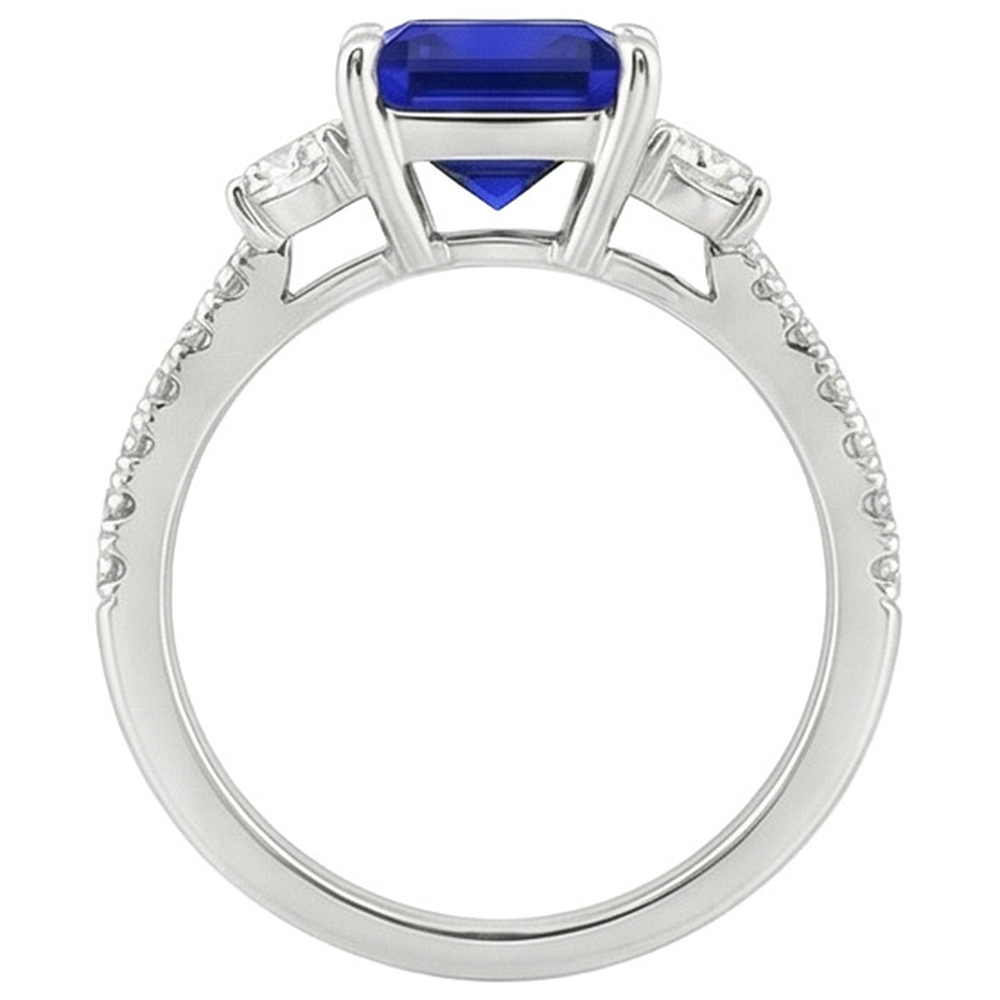 natural round sapphire 6.25ct ring side angle