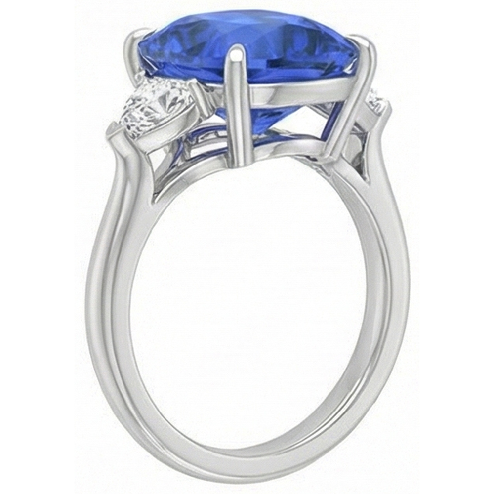 natural oval sapphire 4.50ct ring side angle