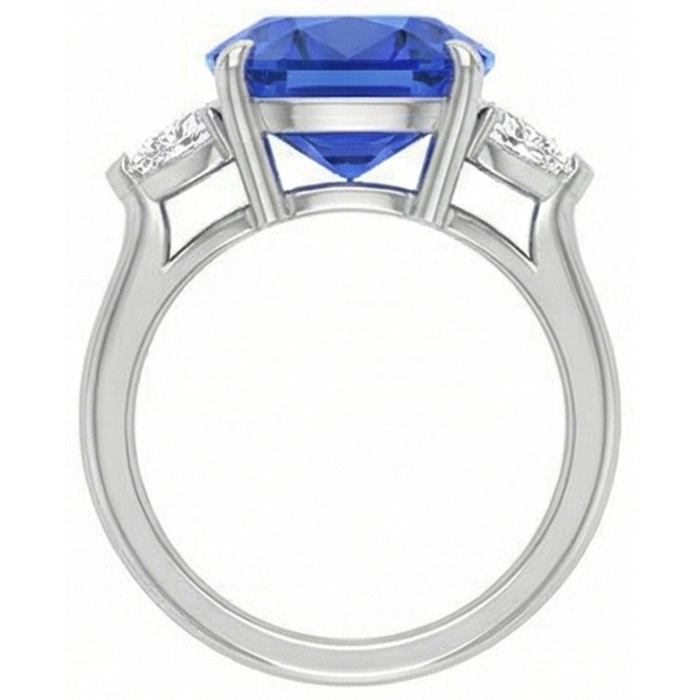 natural oval sapphire 4.50ct ring top view