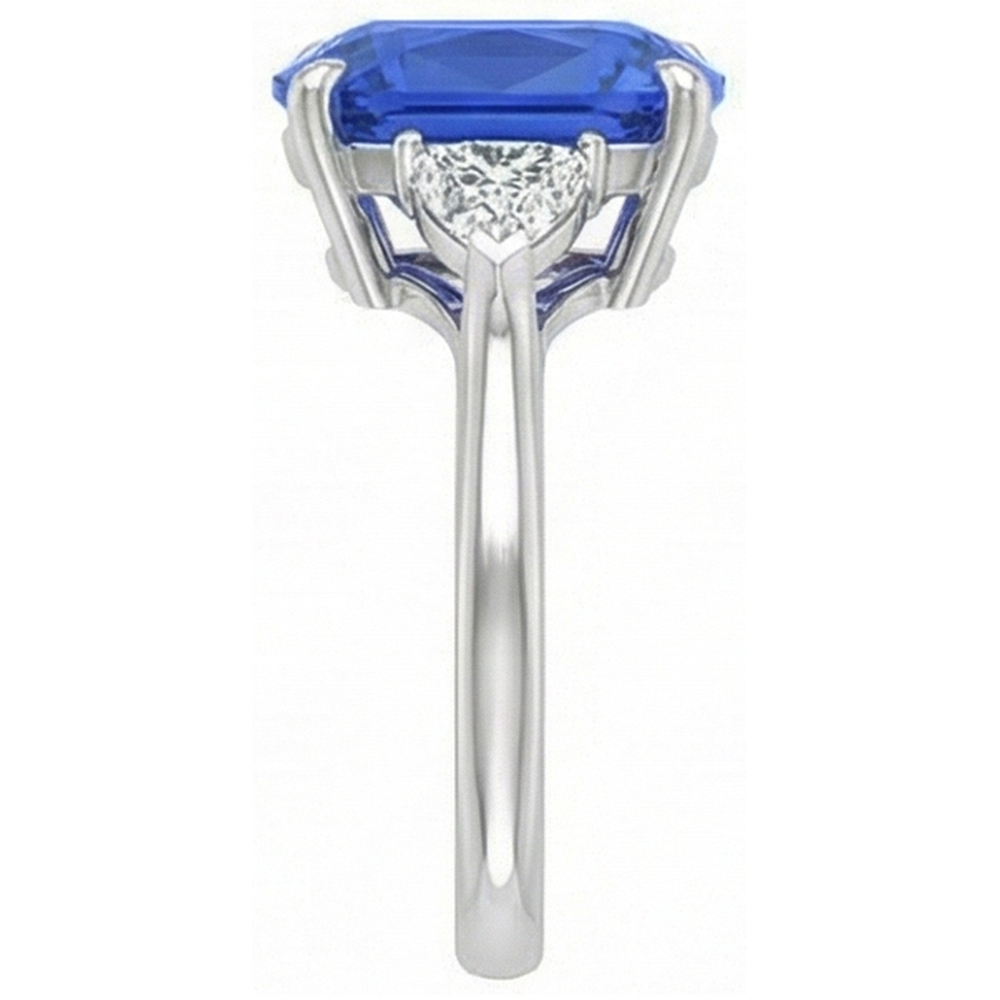 natural oval sapphire 4.50ct ring profile view