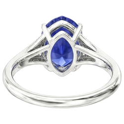 Blue Sapphire Wedding Ring Pear Cut Antique Style Jewelry 2.75 Carats