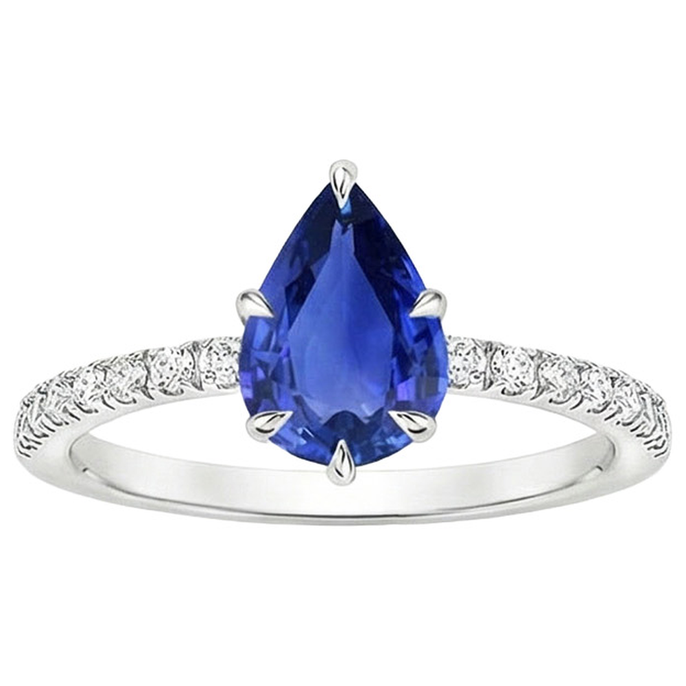 natural round sapphire 5ct ring profile view