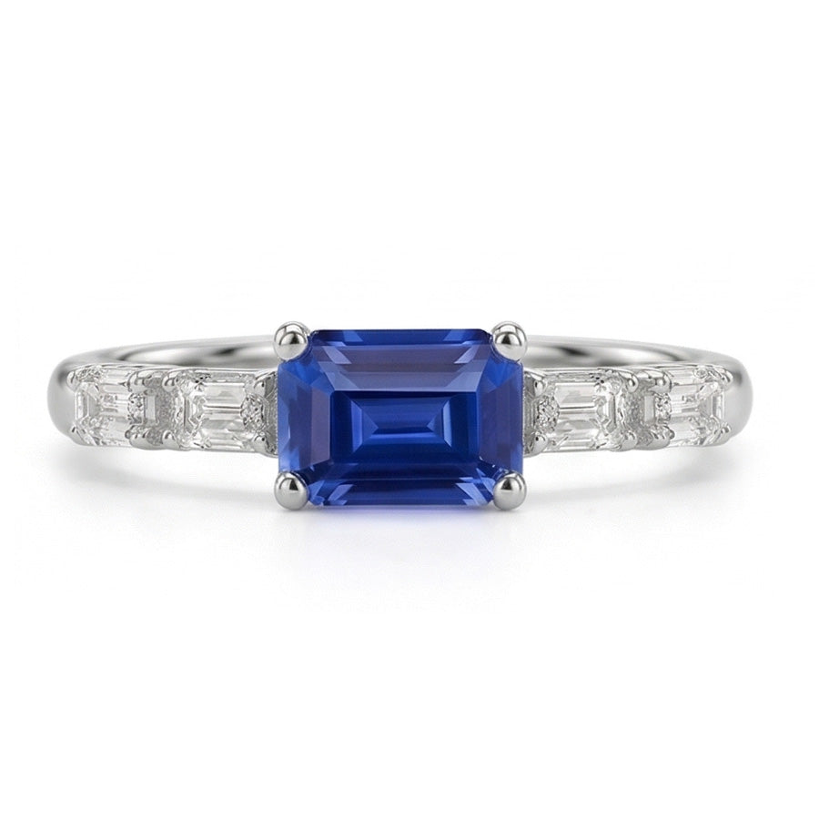 natural round sapphire 2.50ct ring side angle