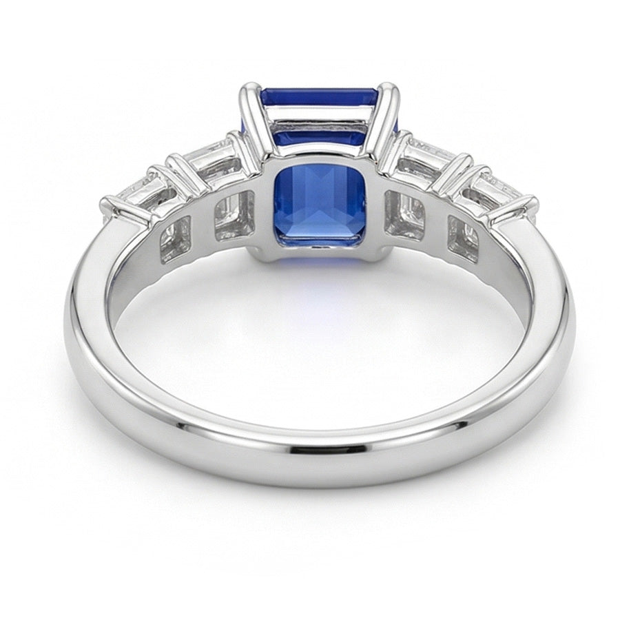 natural round sapphire 2.50ct ring top view